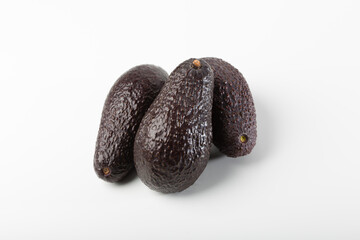 Fresh avocados on white background