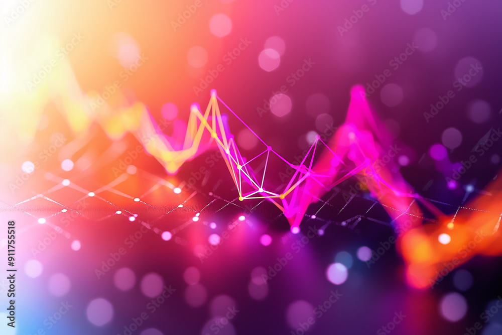 Poster exploration of abstract data visualization utilizing vibrant colors and engaging graphical elements 