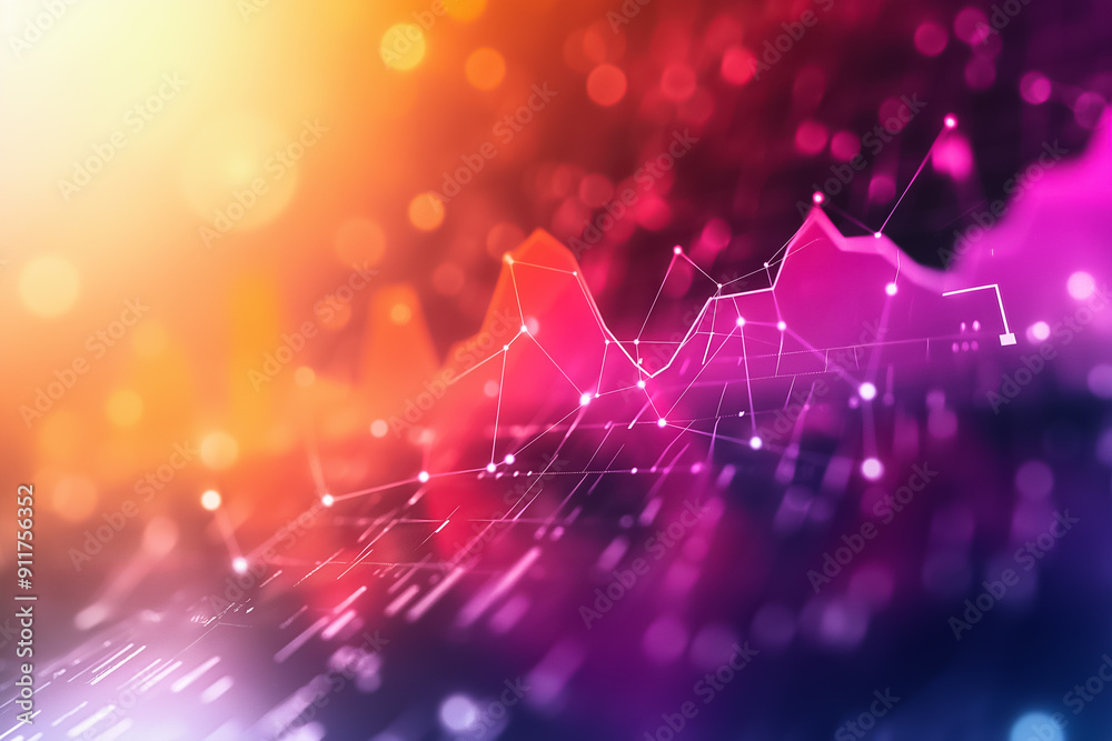 Poster Exploration of Abstract Data Visualization utilizing vibrant colors and engaging graphical elements to enhance understanding