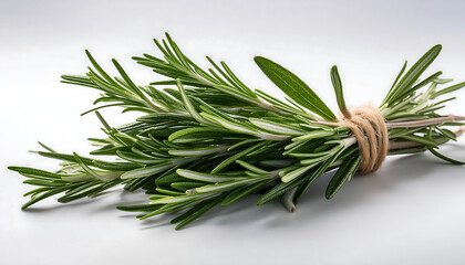 Fototapeta premium A bunch of fresh rosemary on a white background