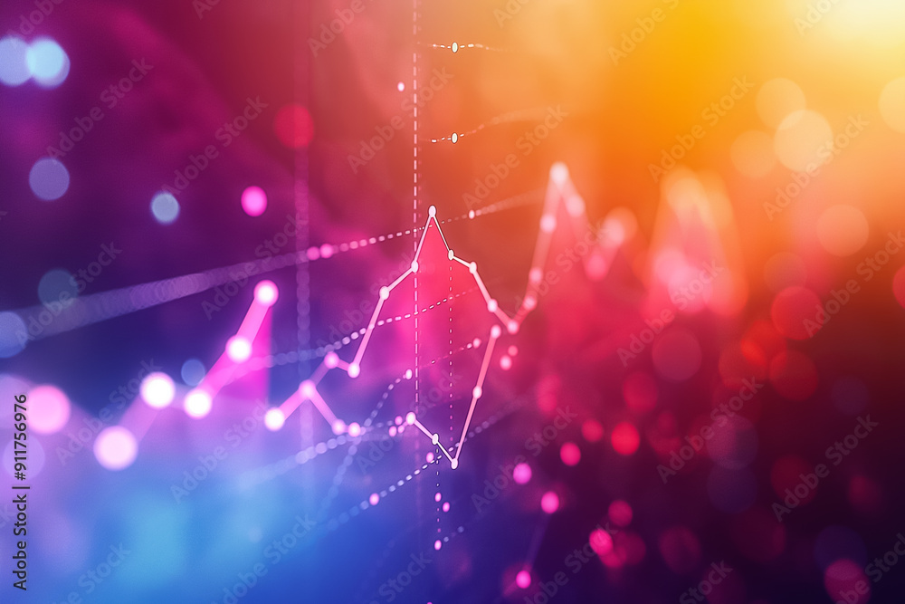Poster exploration of abstract data visualization utilizing vibrant colors and engaging graphical elements 