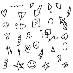 set of hand drawn sketch of prints