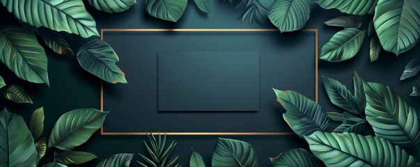 Elegant dark green background with gold accents and leafy border