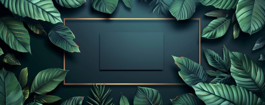 Elegant dark green background with gold accents and leafy border