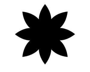 Flower, silhouette of an abstract plant - vector image for a logo or pictogram. Flower for stencil, sign or icon