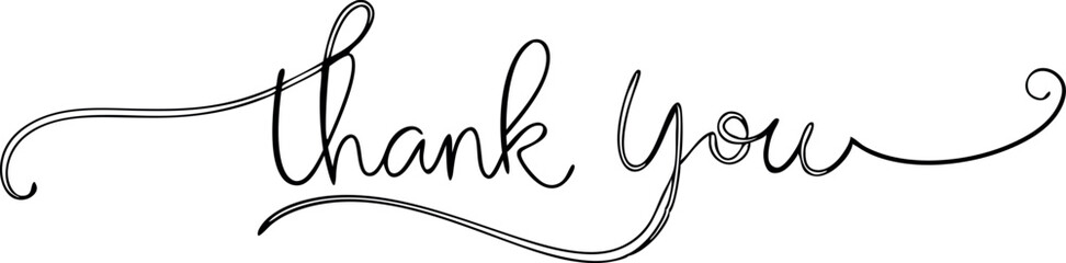 Elegant Handwritten Thank You Text Calligraphy Script
