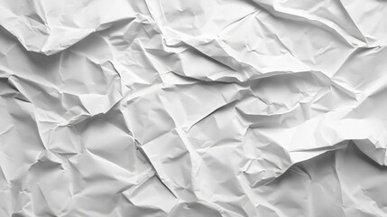 white crumpled and creased glued wrinkled paper poster texture background