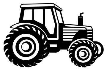 Tractor Vector Illustration - Logo Icon, Line Art, Outline, Silhouette Clipart Design