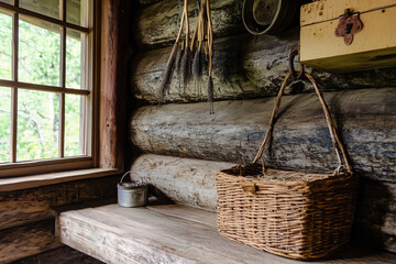 Traditional Fishing Retreat: Riverside Cabin with Willow Fishing Creel Hooks