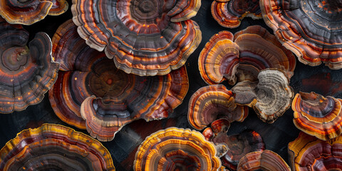 Fototapeta premium Ganoderma lucidum Lingzhi mushroom Ganoderme luisant Nm linh chi