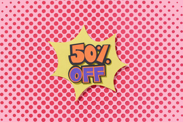 Colorful Comic Style Boom Graphic on Polka Dot Background