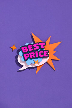 Best Price Pop Art Sign on Purple Background