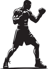Boxer black silhouette vector illustration