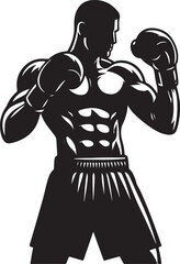 Boxer black silhouette vector illustration