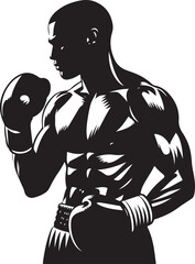 Boxer black silhouette vector illustration