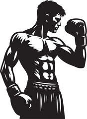 Boxer black silhouette vector illustration