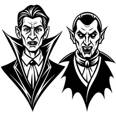 Dracula and Vampire-Themed Vector Art