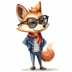 Locu Smart Casual animal fashion cartoon isolated whitebackground 16:9