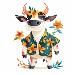 Locu Sustainable animal fashion cartoon isolated whitebackground 16:9