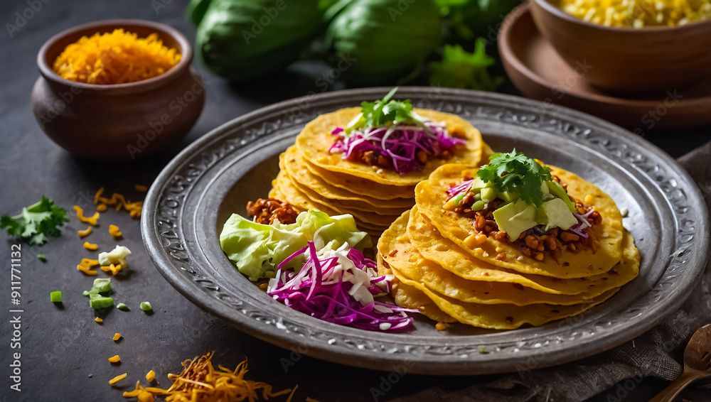 Wall mural garnachas, traditional food of guatemala