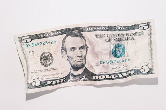 Five Dollar Bill Paper Money 