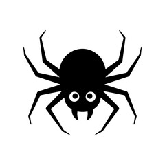 Spider icon. Black silhouette. Top front view. Editable strokes. Vector simple flat graphic illustration. Isolated object on white background. Isolate.