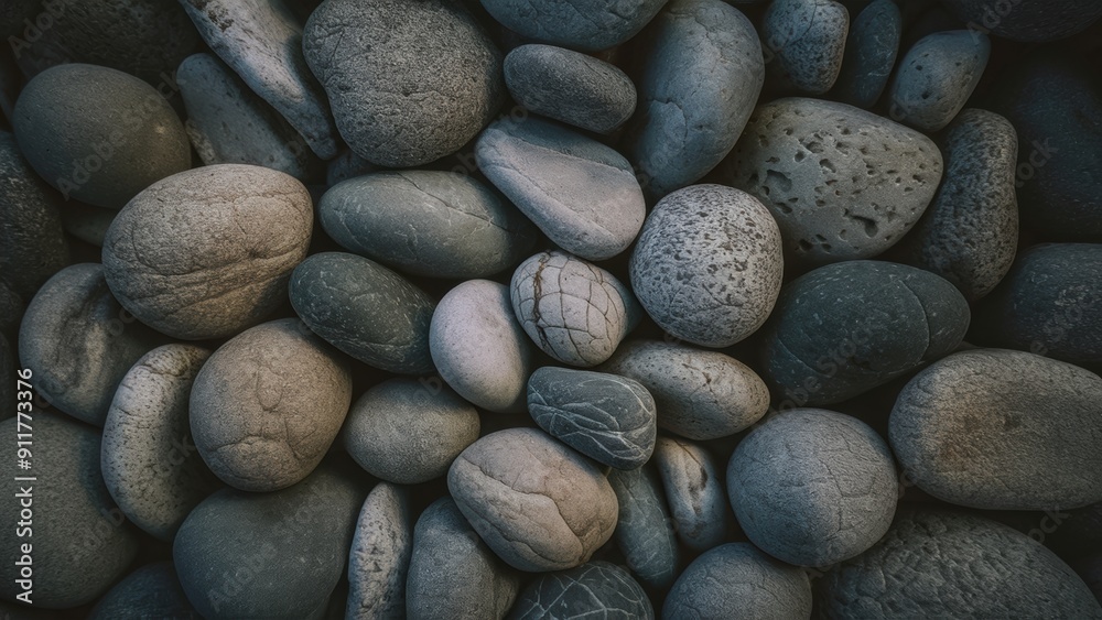 Canvas Prints a close up of a pile of rocks and stones, ai