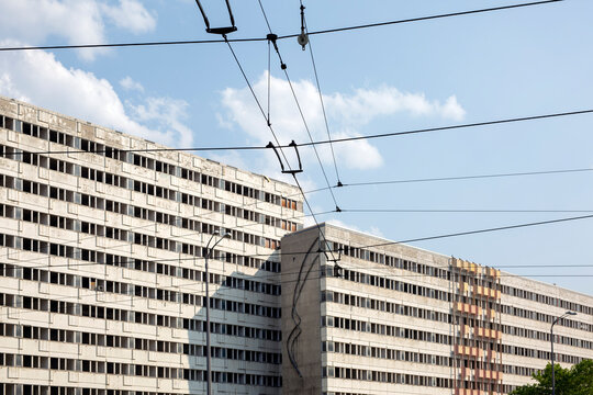 Urban Architecture and Power Lines in Berlin
