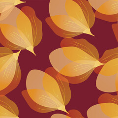 Seamless floral pattern based on traditional folk art ornaments. Colorful flowers on color background. Scandinavian style. Sweden nordic style. Vector illustration. Simple minimalistic pattern