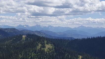 panoramic view of the Peaks of Glacier National Park