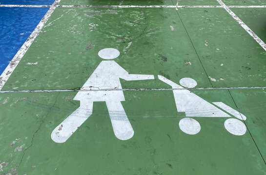 symbol of person with pram on street