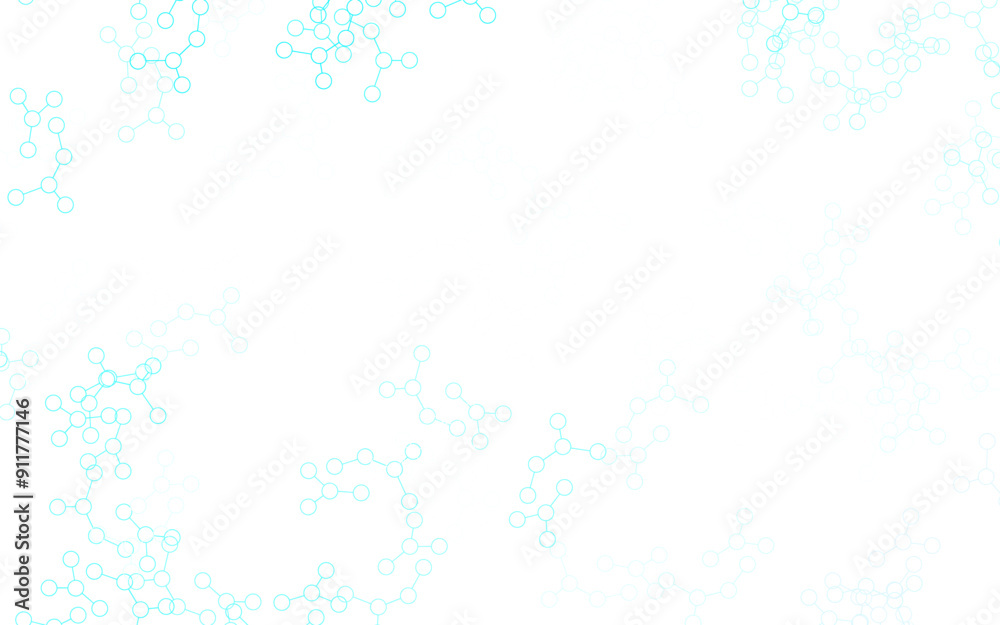 Wall mural light blue, green vector pattern with artificial intelligence network.