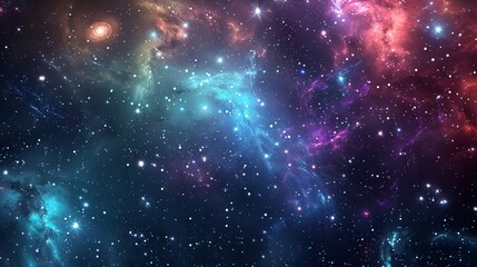 Fototapeta premium Colorful nebula in the vast universe with vibrant stars