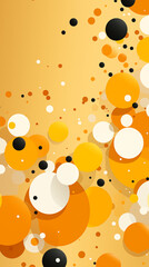White Dots, Circles, Balls on Yellow Background, Abstract Image, Texture, Pattern, Wallpaper, Cover and Screen of Smartphone, Cell Phone, Computer, Laptop, 9:16 and 16:9 Format