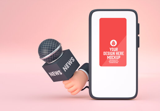 News with Mobile Concept Mockup