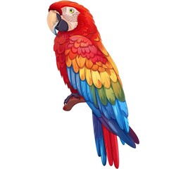 Fototapeta premium Macaw Country animal fashion cartoon isolated whitebackground 16:9