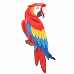 Fototapeta premium Macaw Scandinavian Minimalism animal fashion cartoon isolated whitebackground 16:9