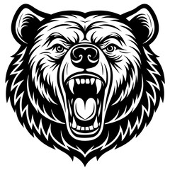 Angry Bear Sticker on White Background