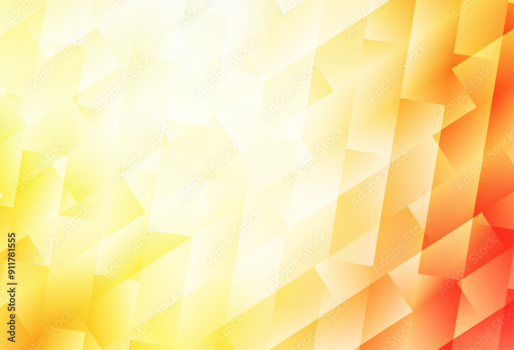 Poster light red, yellow vector pattern in square style.