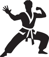 karate kung fu vector silhouette illustration