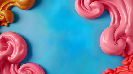 Fototapeta premium Abstract clouds in a colorful sky with a whimsical touch.