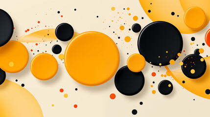 Black Dots, Circles, Balls on Yellow Background, Abstract Image, Texture, Pattern, Wallpaper, Cover and Screen of Smartphone, Cell Phone, Computer, Laptop, 9:16 and 16:9 Format