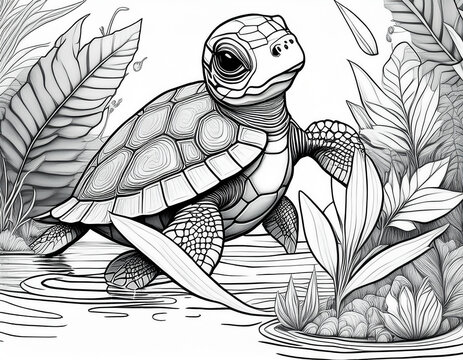Turtle Coloring Page