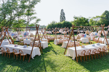 Outdoor Wedding Reception with Floral Decor