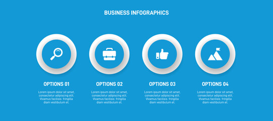 Horizontal progress bar featuring 4 arrow-shaped elements, symbolizing the four stages of business strategy and progression. Clean timeline infographic design template. Vector for presentation