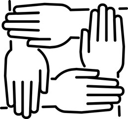 Collaborate icon. Partnership icon. Linear style.