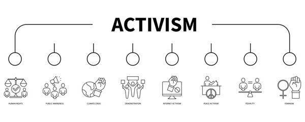 activism banner web icon vector illustration concept