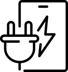 Phone icon. Charge icon. Linear style.