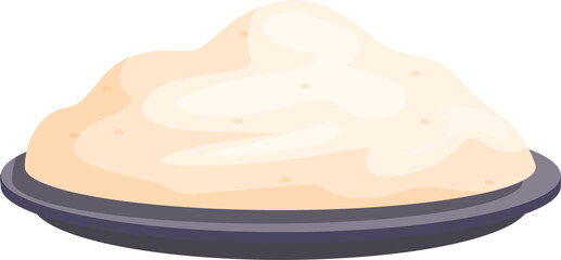 Plate with mash potatoes serving in restaurant or cafe
