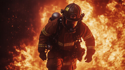 firefighter in firefighting equipment